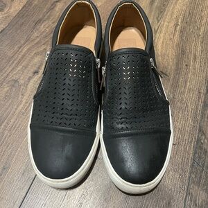 Black Perforated Woman’s  Slip-On Shoes
